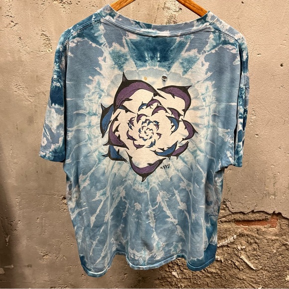 M. Debois 1995 Dolphin Mandala AOP Tie Dye Vintage T-Shirt Delta XL Unisex Beach - Picture 6 of 7